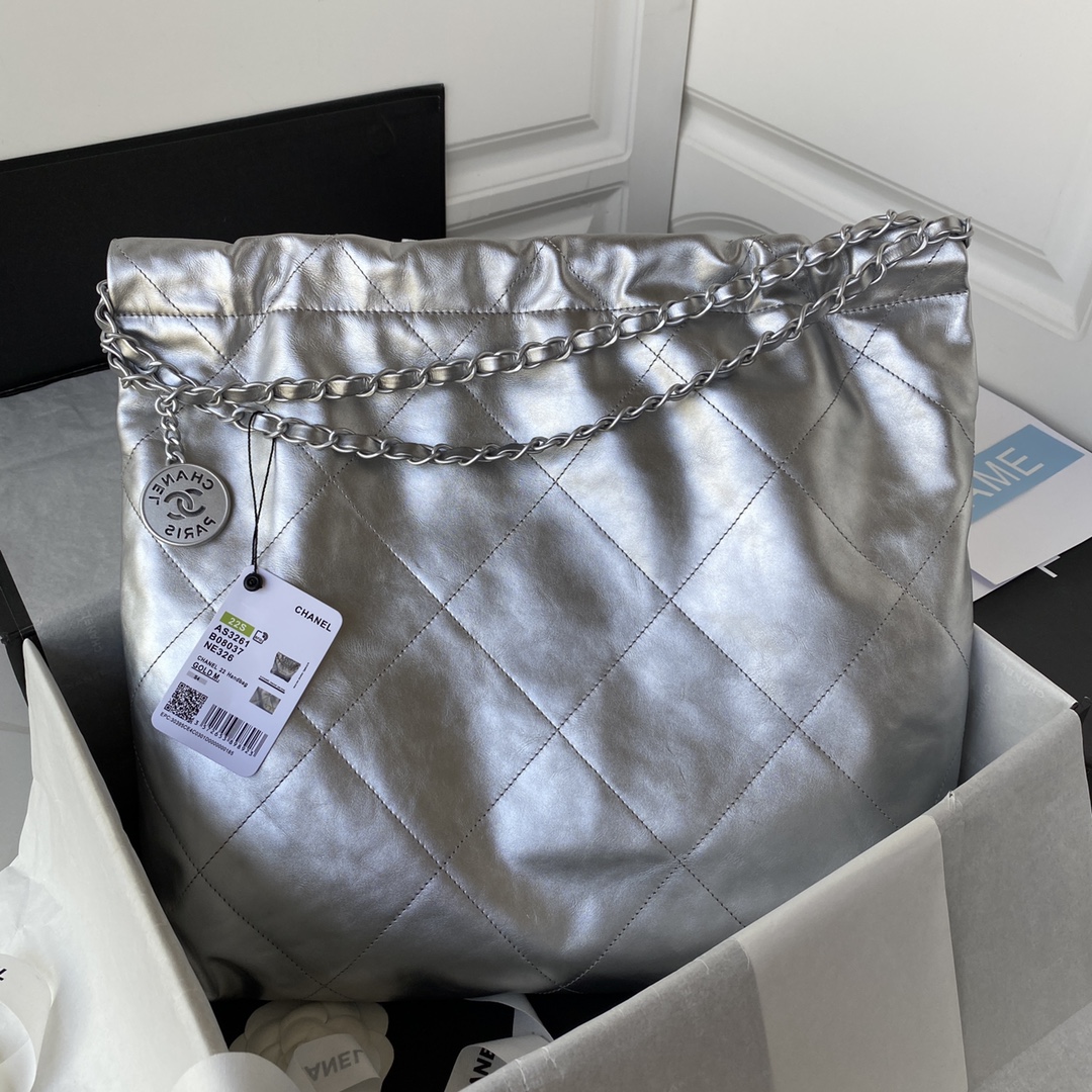 Calfskin 22 Handbag Shoulder Bag AS3261 Silver